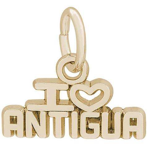 14K Gold I Love Antigua Charm by Rembrandt Charms 14K Gold I Love Antigua Charm by Rembrandt Charms