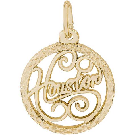 14K Gold Houston Faceted Charm by Rembrandt Charms 14K Gold Houston Faceted Charm by Rembrandt Charms