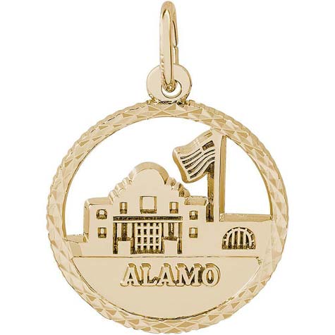 14k Gold The Alamo Faceted Charm by Rembrandt Charms 14k Gold The Alamo Faceted Charm by Rembrandt Charms