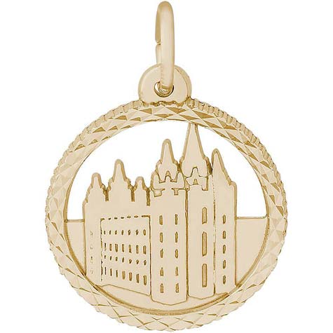 14K Gold Mormon Temple Disc Charm by Rembrandt Charms 14K Gold Mormon Temple Disc Charm by Rembrandt Charms