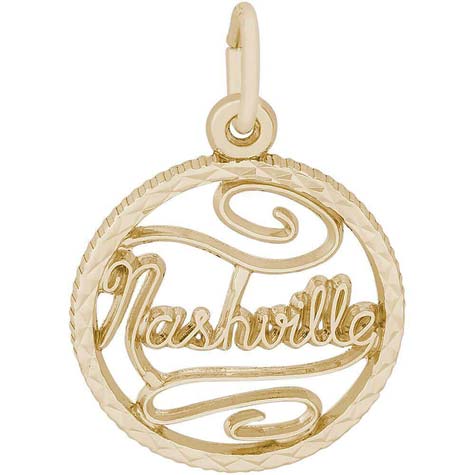 14K Gold Nashville Faceted Disc Charm by Rembrandt Charms 14K Gold Nashville Faceted Disc Charm by Rembrandt Charms