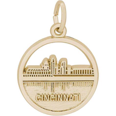14K Gold Cincinnati Skyline Charm by Rembrandt Charms 14K Gold Cincinnati Skyline Charm by Rembrandt Charms