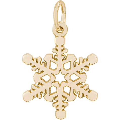 14K Gold Snowflake Charm by Rembrandt Charms 14K Gold Snowflake Charm by Rembrandt Charms