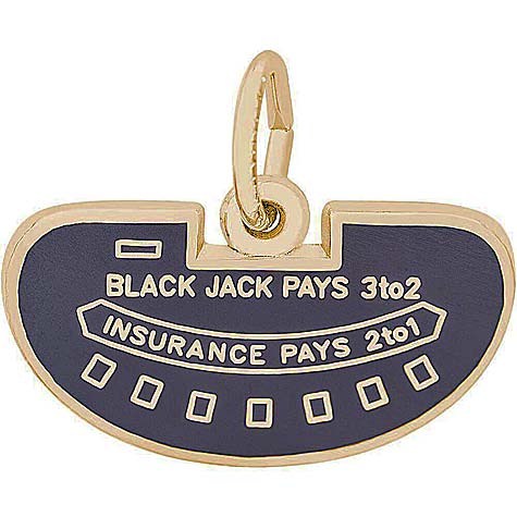 14K Gold Black Jack Table Charm by Rembrandt Charms 14K Gold Black Jack Table Charm by Rembrandt Charms