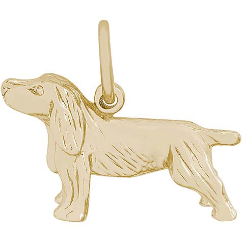 Gold Plate Springer Spaniel Dog Charm by Rembrandt Charms Gold Plate Springer Spaniel Dog Charm by Rembrandt Charms