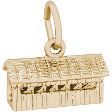 14K Gold Covered Bridge Charm by Rembrandt Charms 14K Gold Covered Bridge Charm by Rembrandt Charms