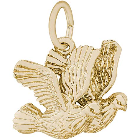 14K Gold Turtle Doves Bird Charm by Rembrandt Charms 14K Gold Turtle Doves Bird Charm by Rembrandt Charms