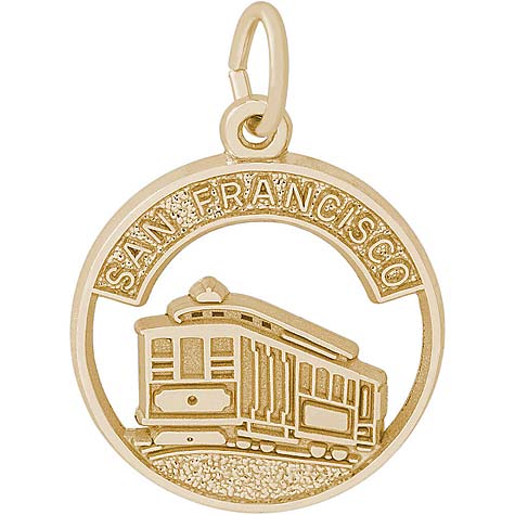 14K Gold San Francisco Cable Car Charm by Rembrandt Charms 14K Gold San Francisco Cable Car Charm by Rembrandt Charms