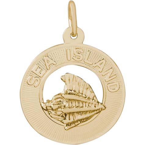 14K Gold Sea Island Charm by Rembrandt Charms 14K Gold Sea Island Charm by Rembrandt Charms