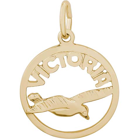 14K Gold Victoria Bird Open Disc Charm by Rembrandt Charms 14K Gold Victoria Bird Open Disc Charm by Rembrandt Charms