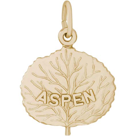 14K Gold Aspen Leaf Charm by Rembrandt Charms 14K Gold Aspen Leaf Charm by Rembrandt Charms