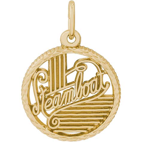14K Gold Steamboat Faceted Disc Charm by Rembrandt Charms 14K Gold Steamboat Faceted Disc Charm by Rembrandt Charms