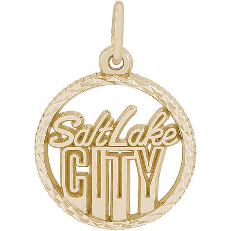 14K Gold Salt Lake City Faceted Charm by Rembrandt Charms 14K Gold Salt Lake City Faceted Charm by Rembrandt Charms