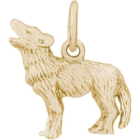 14K Gold Wolf Charm by Rembrandt Charms 14K Gold Wolf Charm by Rembrandt Charms