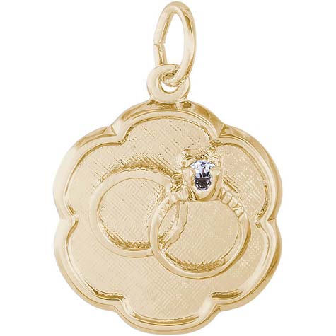 14K Gold Wedding Rings Scalloped Disc by Rembrandt Charms 14K Gold Wedding Rings Scalloped Disc by Rembrandt Charms