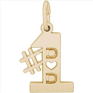 Gold Plated Number One Dad Charm by Rembrandt Charms Gold Plated Number One Dad Charm by Rembrandt Charms