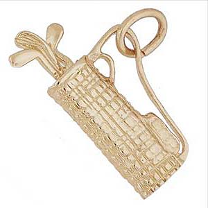 10K Gold Plaid Golf Bag Charm by Rembrandt Charms 10K Gold Plaid Golf Bag Charm by Rembrandt Charms