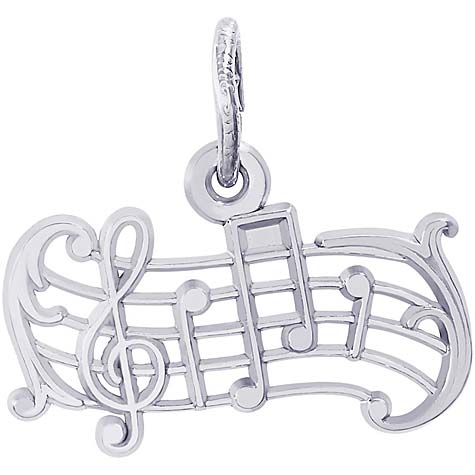 Sterling Silver Music Staff Charm by Rembrandt Charms Sterling Silver Music Staff Charm by Rembrandt Charms