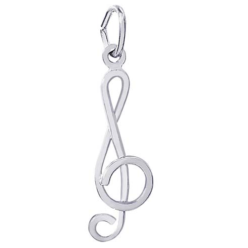 14K White Gold Treble Clef Charm by Rembrandt Charms 14K White Gold Treble Clef Charm by Rembrandt Charms