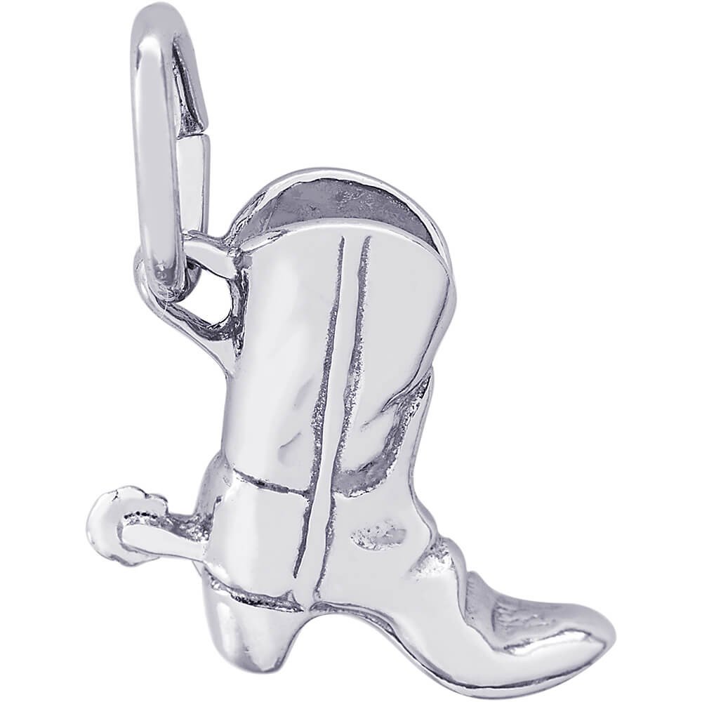 Sterling Silver Cowboy Boot with Spur Charm by Rembrandt Charms Sterling Silver Cowboy Boot with Spur Charm by Rembrandt Charms
