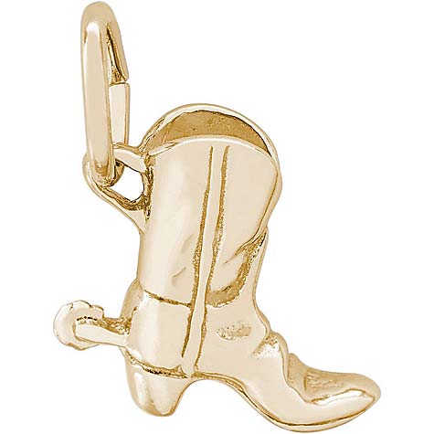 Gold Plate Cowboy Boot with Spur Charm by Rembrandt Charms Gold Plate Cowboy Boot with Spur Charm by Rembrandt Charms
