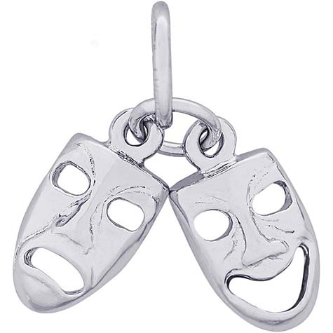 14K White Gold Comedy & Tragedy Masks Accent by Rembrandt Charms 14K White Gold Comedy & Tragedy Masks Accent by Rembrandt Charms