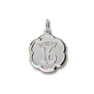 14K White Gold Sweet Sixteen Scalloped Disc by Rembrandt Charms 14K White Gold Sweet Sixteen Scalloped Disc by Rembrandt Charms