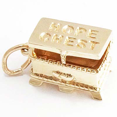 Gold Plate Hope Chest Charm by Rembrandt Charms Gold Plate Hope Chest Charm by Rembrandt Charms