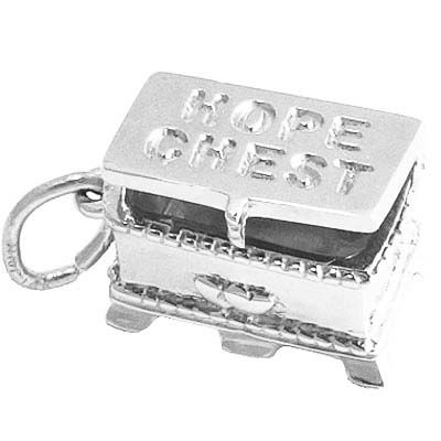 14K White Gold Hope Chest Charm by Rembrandt Charms 14K White Gold Hope Chest Charm by Rembrandt Charms
