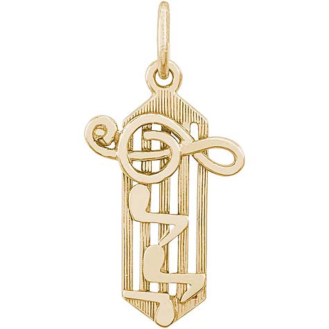 Gold Plate Small Music Staff Charm by Rembrandt Charms Gold Plate Small Music Staff Charm by Rembrandt Charms