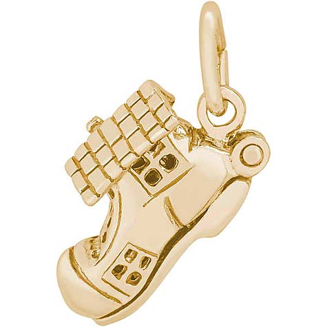 Gold Plate Old Woman in a Shoe Charm by Rembrandt Charms Gold Plate Old Woman in a Shoe Charm by Rembrandt Charms