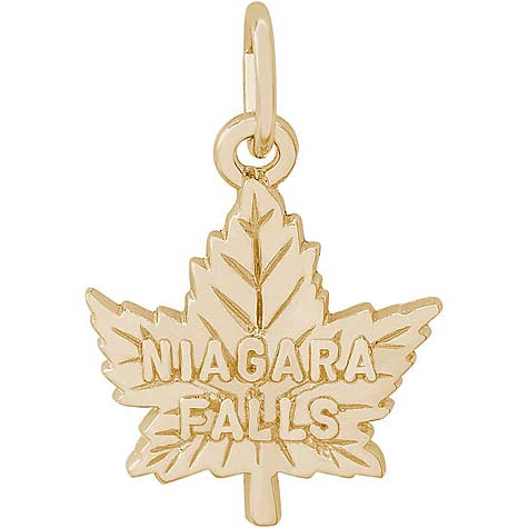 14K Gold Niagara Falls Maple Leaf Charm by Rembrandt Charms 14K Gold Niagara Falls Maple Leaf Charm by Rembrandt Charms