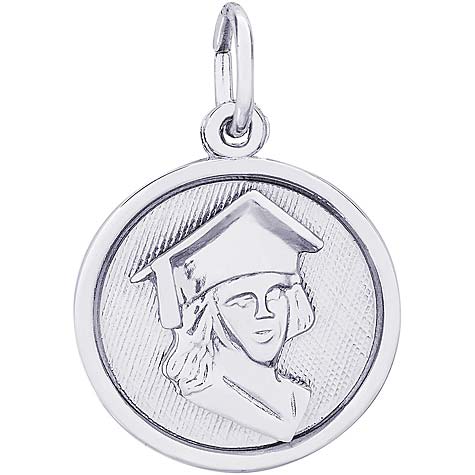 14k White Gold Graduation Charm by Rembrandt Charms 14k White Gold Graduation Charm by Rembrandt Charms