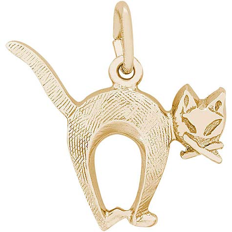 10K Gold Arched Cat Charm by Rembrandt Charms 10K Gold Arched Cat Charm by Rembrandt Charms