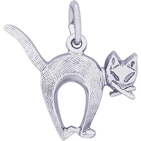 Sterling Silver Arched Cat Charm by Rembrandt Charms Sterling Silver Arched Cat Charm by Rembrandt Charms