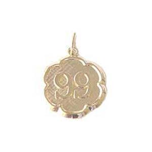 Gold Plate Any Number Disc 1-99 Charm by Rembrandt Charms Gold Plate Any Number Disc 1-99 Charm by Rembrandt Charms