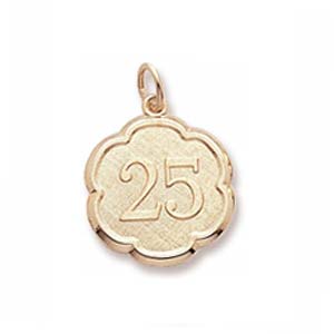 10K Gold Number 25 Scalloped Disc Charm by Rembrandt Charms 10K Gold Number 25 Scalloped Disc Charm by Rembrandt Charms