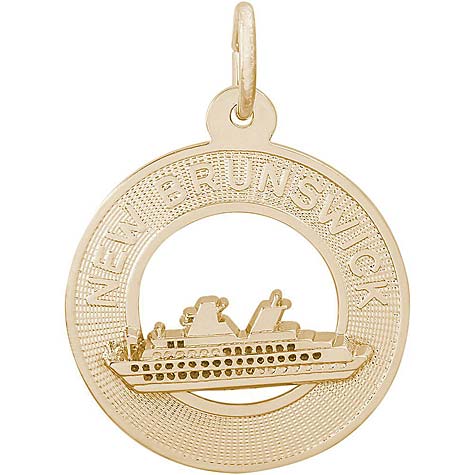 14K Gold New Brunswick Cruise Ship Charm by Rembrandt Charms 14K Gold New Brunswick Cruise Ship Charm by Rembrandt Charms
