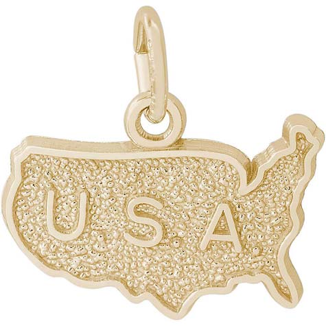 14K Gold USA Map Charm by Rembrandt Charms 14K Gold USA Map Charm by Rembrandt Charms