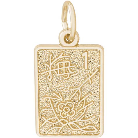 14K Gold Mahjong Tile Charm by Rembrandt Charms 14K Gold Mahjong Tile Charm by Rembrandt Charms