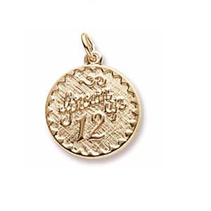 14k Gold Grown Up 12 Birthday Charm by Rembrandt Charms 14k Gold Grown Up 12 Birthday Charm by Rembrandt Charms