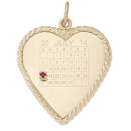 14k Gold Birthstone Heart Calendar by Rembrandt Charms 14k Gold Birthstone Heart Calendar by Rembrandt Charms