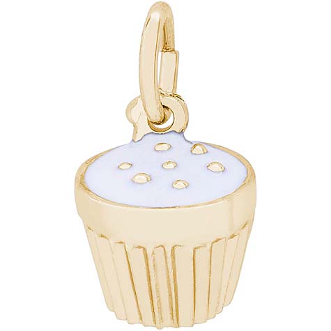 14k Gold White Cupcake Sprinkles Charm by Rembrandt Charms 14k Gold White Cupcake Sprinkles Charm by Rembrandt Charms
