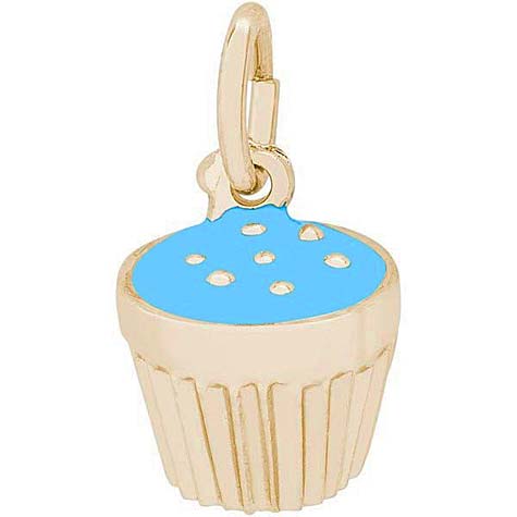 14k Gold Blue Cupcake Sprinkles Charm by Rembrandt Charms 14k Gold Blue Cupcake Sprinkles Charm by Rembrandt Charms