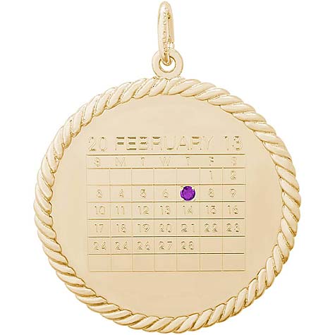 14k Gold Birthstone Calendar Disc Charm by Rembrandt Charms 14k Gold Birthstone Calendar Disc Charm by Rembrandt Charms