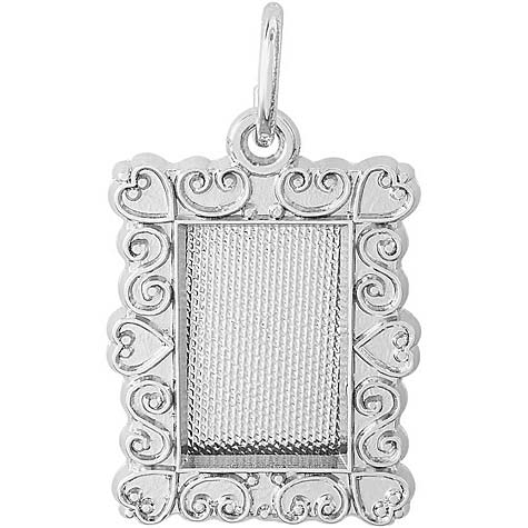 14K White Gold Scroll Pitcher Frame Charm by Rembrandt Charms 14K White Gold Scroll Pitcher Frame Charm by Rembrandt Charms