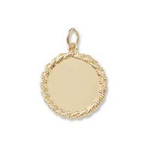 14K Gold Small Twisted Rope Disc Charm by Rembrandt Charms 14K Gold Small Twisted Rope Disc Charm by Rembrandt Charms