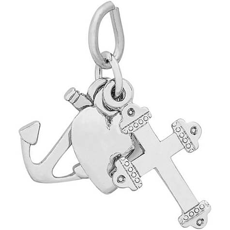 14K White Gold Faith, Hope, and Charity Charm by Rembrandt Charms 14K White Gold Faith, Hope, and Charity Charm by Rembrandt Charms