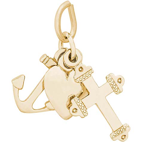 Gold Plate Faith, Hope, and Charity Charm by Rembrandt Charms Gold Plate Faith, Hope, and Charity Charm by Rembrandt Charms