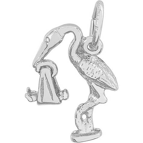 Sterling Silver Stork Charm by Rembrandt Charms Sterling Silver Stork Charm by Rembrandt Charms